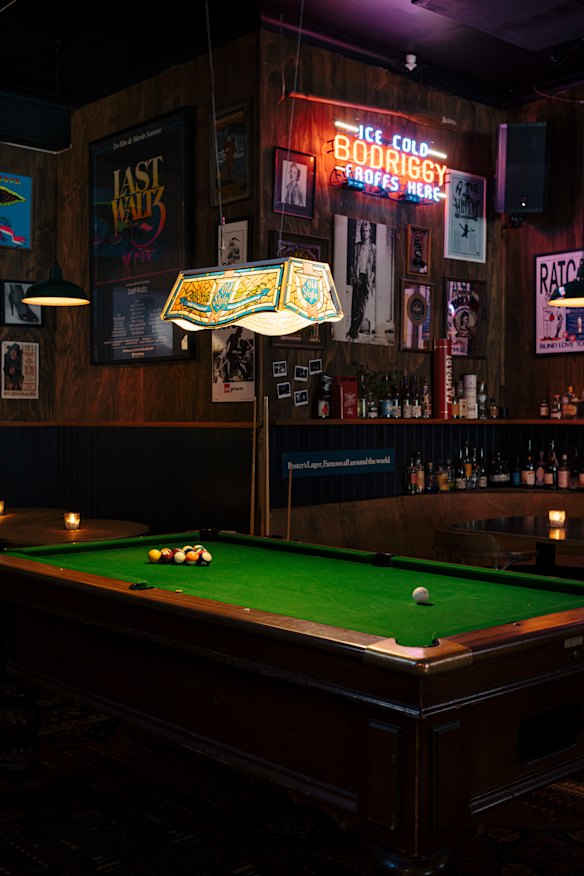 Downstairs Lulie Tavern has a pool table.