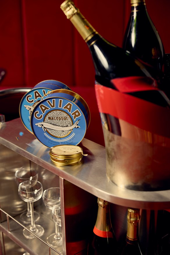 A roving caviar and champagne trolley adds to the luxury.
