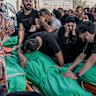 The funeral of eight family members killed in an Israeli strike on southern Lebanon earlier this month.