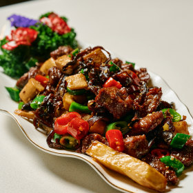 Spicy stir-fried beef.