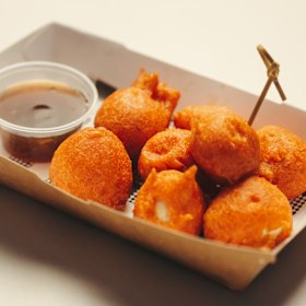 Fried quail eggs.
