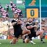 The All Blacks perform the haka in Sydney.