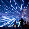 A laser show during Vivid.