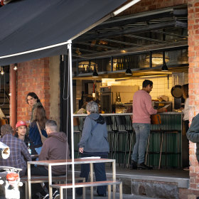 Outside the bustling Collingwood eatery.
