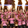 The Panthers celebrate their fourth-straight premiership.
