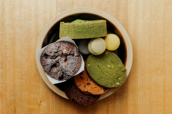Matcha is used to make a variety of baked goods at Cafe Cre Asion in North Sydney.