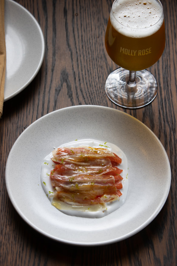 Cured trout with guanciale.