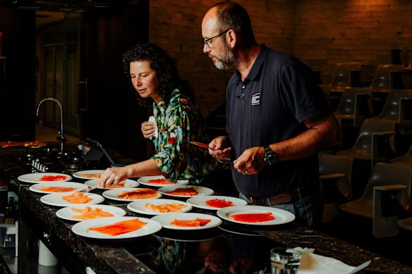 Taste testers Dani Valent and Nikolas Du Moulin.