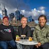 The owners of Ponyfish Island at the bar: Jerome Borazio, Grant Smillie and Andrew Mackinnon.