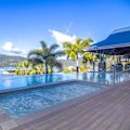 The infinity pool has sweeping views.