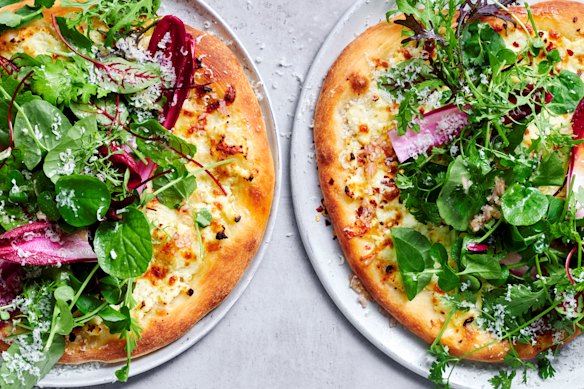 Italian summer ‘salad leaf’ pizza.