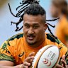 SYDNEY , AUSTRALIA - 1 August 2025; Brandon Paenga-Amosa during the Australia rugby squad captain’s run at Accor Stadium in Sydney, Australia. (Photo By Brendan Moran/Sportsfile via Getty Images)
