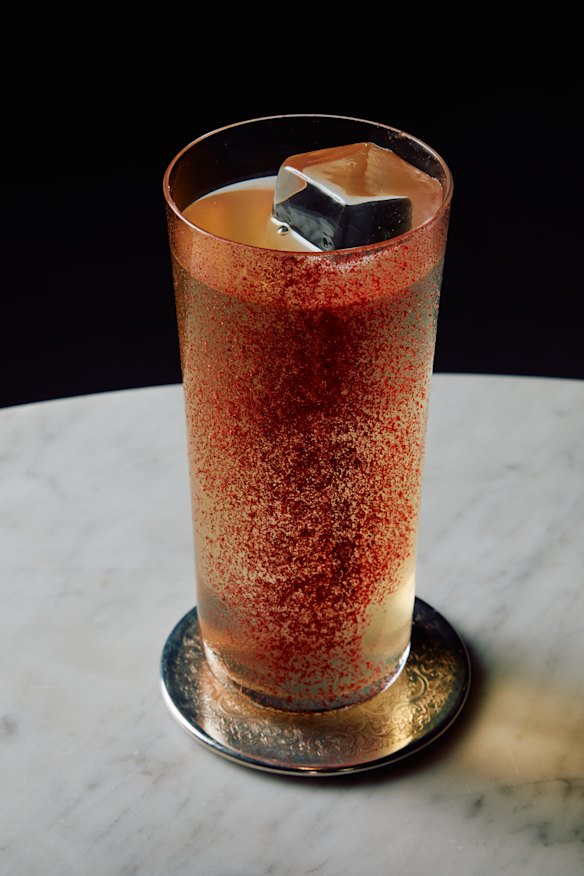 Cocktail with Glenmorangie, pineapple soda and yuzu kosho.