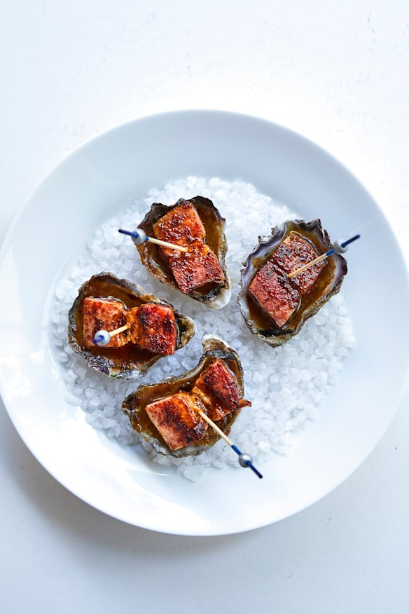 Oysters Kilpatrick. 