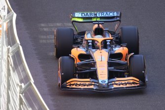 Daniel Ricciardo steers his car during the first free practice session. 
