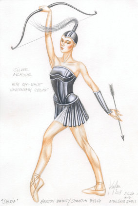 Designer Jerome Kaplan's sketch for Sylvia and the nymphs.