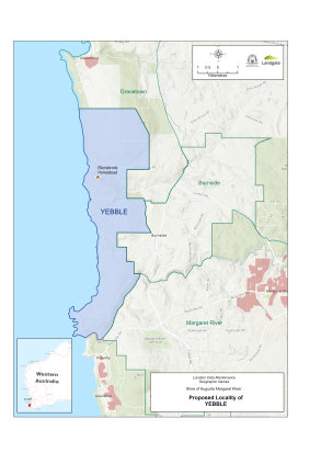 The proposed locality of Yebble in the Margaret River region.