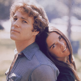 Ali MacGraw with her Love Story co-star Ryan O'Neal.