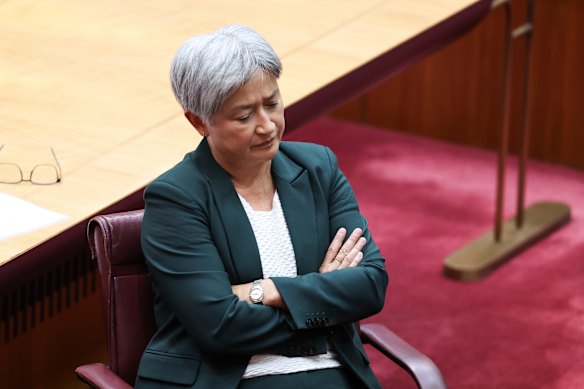 Foreign Minister Penny Wong in the Senate on Monday.