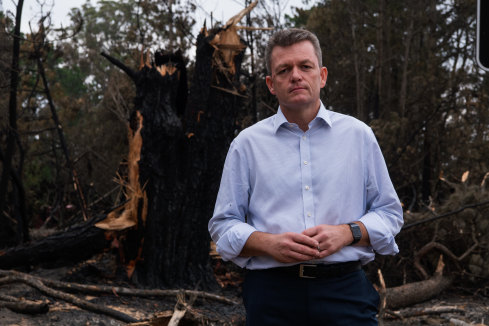 Andrew Colvin, then the head of the National Bushfire Recovery Agency, pictured in Wingello in NSW after bushfires in 2020.