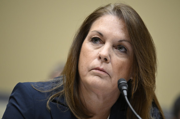 US Secret Service Director Kimberly Cheatle testifies before the House Oversight and Accountability Committee.