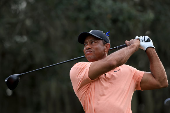 Don’t call it a comeback: Tiger Woods plays a shot during the PNC Championship. 