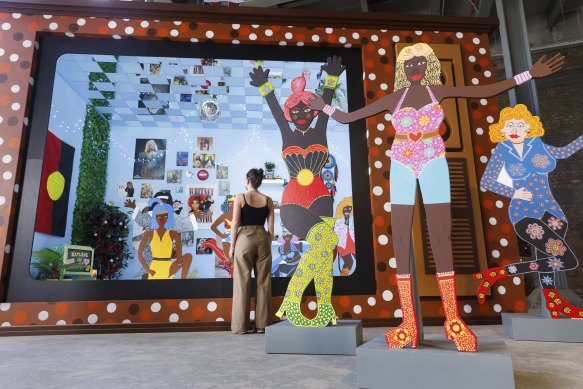 Kaylene TV, an artwork by Kaylene Whiskey, is installed inside the White Bay Power Station.