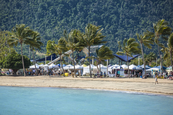 Airlie Beach Community Markets each Saturday on the foreshore.