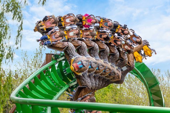 British theme park Chessington World of Adventures’ new rollercoaster Mandrill Mayhem.