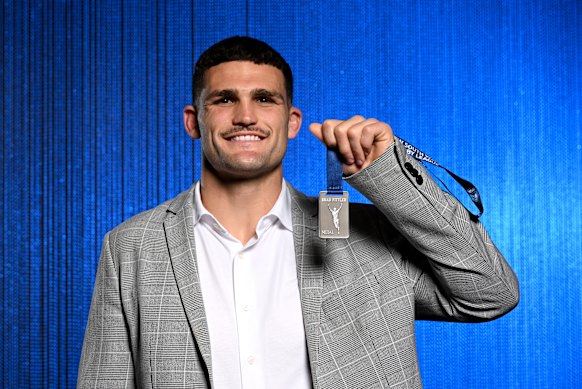 Nathan Cleary with the Brad Fittler Medal.