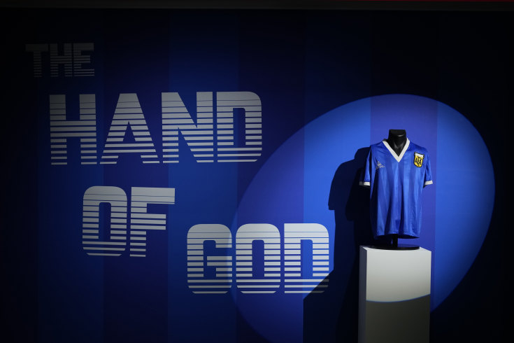 Diego Maradona's 'hand of god' shirt breaks two records at auction