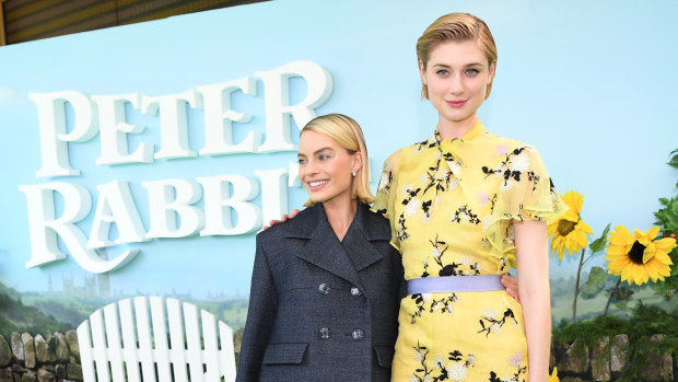 Margot Robbie and Elizabeth Debicki in Sydney on Saturday.