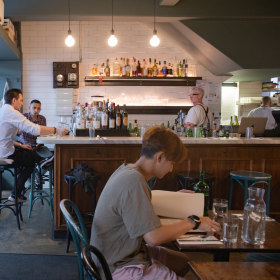Inside the modern neighbourhood Italian joint.