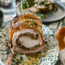 Stuffed porchetta with gremolata.