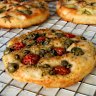 Foccacia with various toppings.