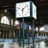 The clock at Zurich Hauptbahnhof station.