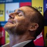 Goodwin at the August 5 press conference at the MCG. He wasn’t helped by internal divisions at the Demons.