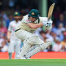 Steve Smith ducks a bouncer in the SCG Test.