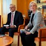 Treasurer Jim Chalmers, Prime Minister Anthony Albanese and Finance Minister Katy Gallagher put the finishing touches on the budget.