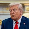 US President Donald Trump in the Oval Office on Monday.