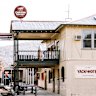 Outside the Yackandandah Hotel, which has recently reopened on High Street.