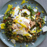 Lentil and tuna salad with honey-mustard dressing.