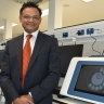 Sunny Baruah with a time-lapse embryo incubator at Oasis Fertility Clinic