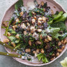 Leftover brisket salad with greens ‘n’ beans.