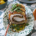 Stuffed porchetta with gremolata.