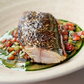 Bonito with sauce vierge.
