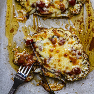 This parma swaps schnitzel for cauliflower steak.