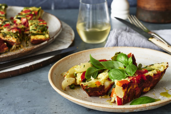 Adam Liaw’s vegetable frittata.