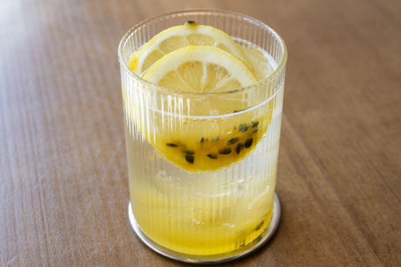 Lemon passionfruit soda.