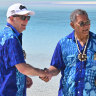 Anthony Albanese and Tuvalu Prime Minister Kausea Natano. 